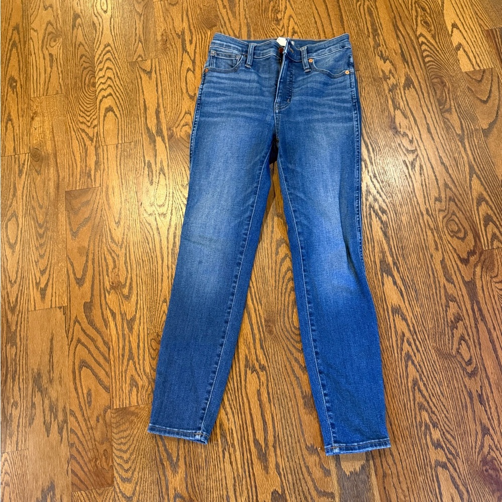 Madewell petite 10" high-rise skinny jeans in bradshaw wash